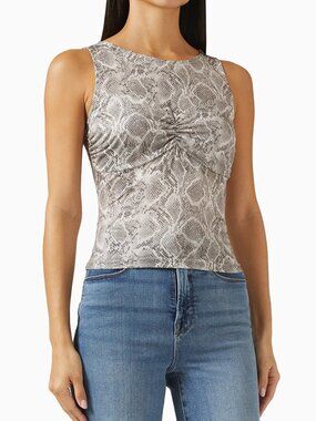 Good American Slinky Jersey Ruched Tank Top